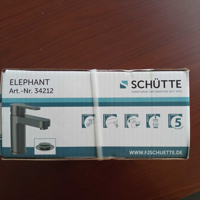 Bateria umywalkowa Schutte Elephant, grafit mat
