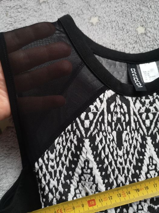 sukienka h&m 36 czarno biała