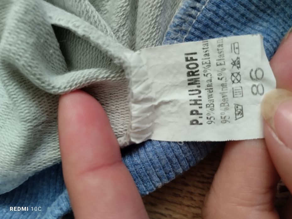 Bluza na zamek z kapturem rozmiar 86