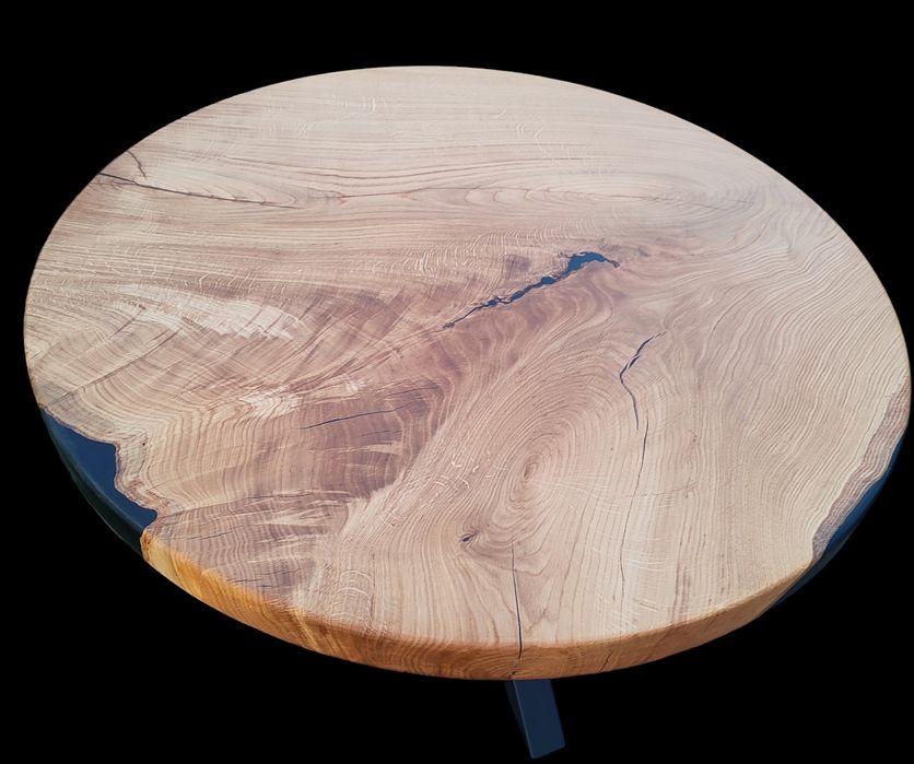 Monolit dębowy stolik kawowy  loft  żywica