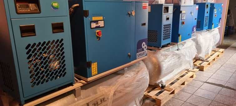 Kompresor śrubowy GUDEPOL 11 kW NOWY, zbiornik ocynk z osuszaczem i filtracją