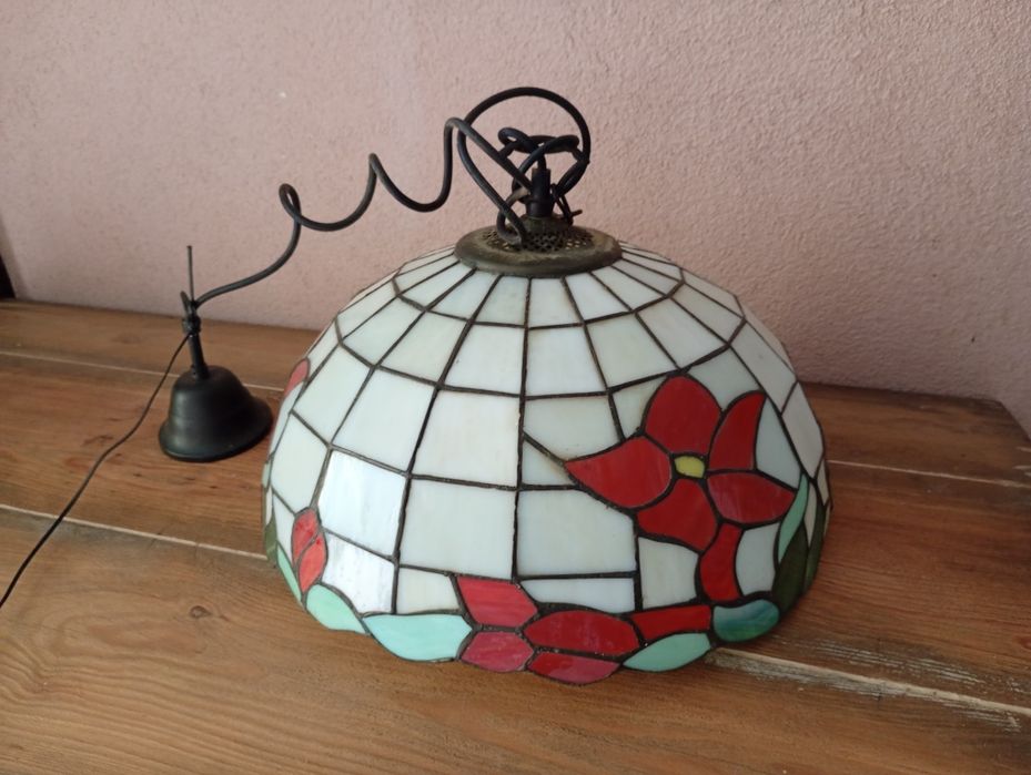 Lampa wisząca witrazowa