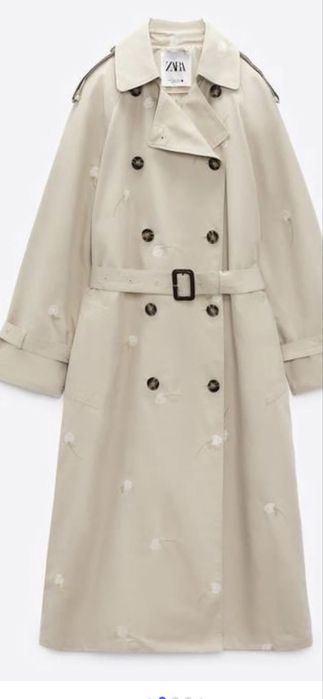 Тренч zara з вишивкою