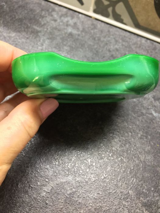 Пепельница чешское малахитовое стекло Bohemia ваза конфетница