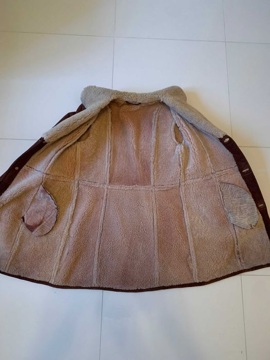 Kożuch długi brązowy stan idealny