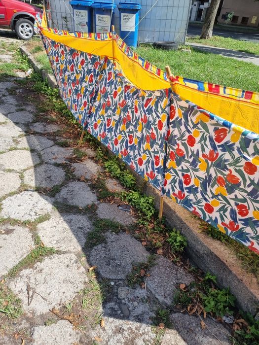 Parawan plażowy z tkaniny 2 sztuki