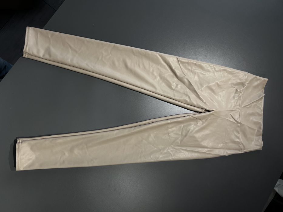 Шкіряні лосіни беж розмір s