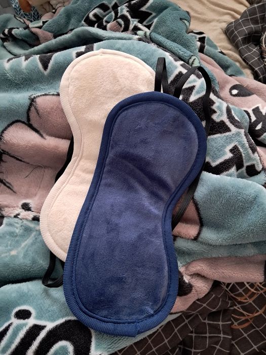 Maska na oczy beż i granat