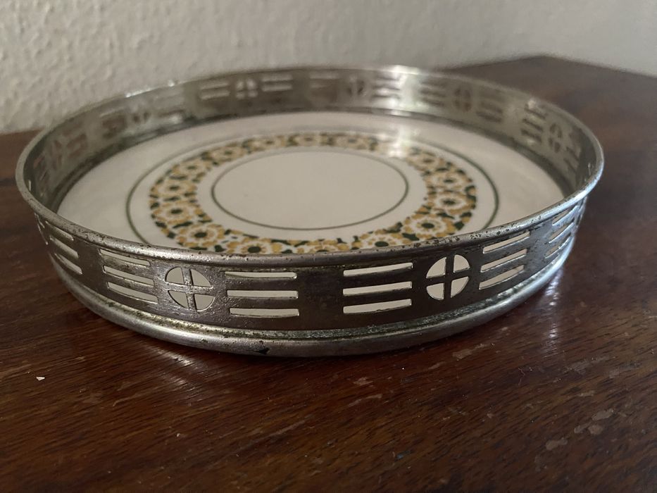 Pequena bandeja base ceramica majolica