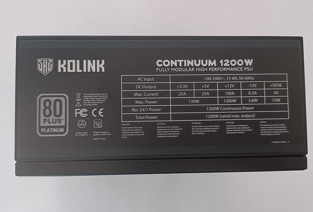 KOLINK Continuum 1200w 80 Plus Platinum Full Modular V2