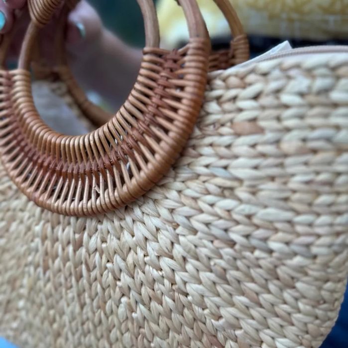 Солом'яна сумка, соломенная, пляжная, на пляж, стильная, женская