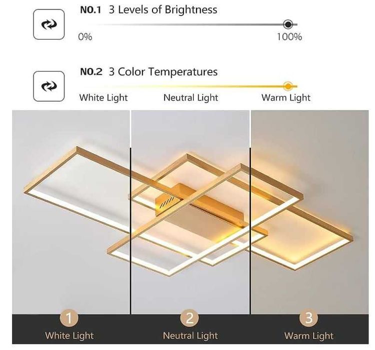 Nowoczesna lampa sufitowa ściemniana 50W kolor brązowy