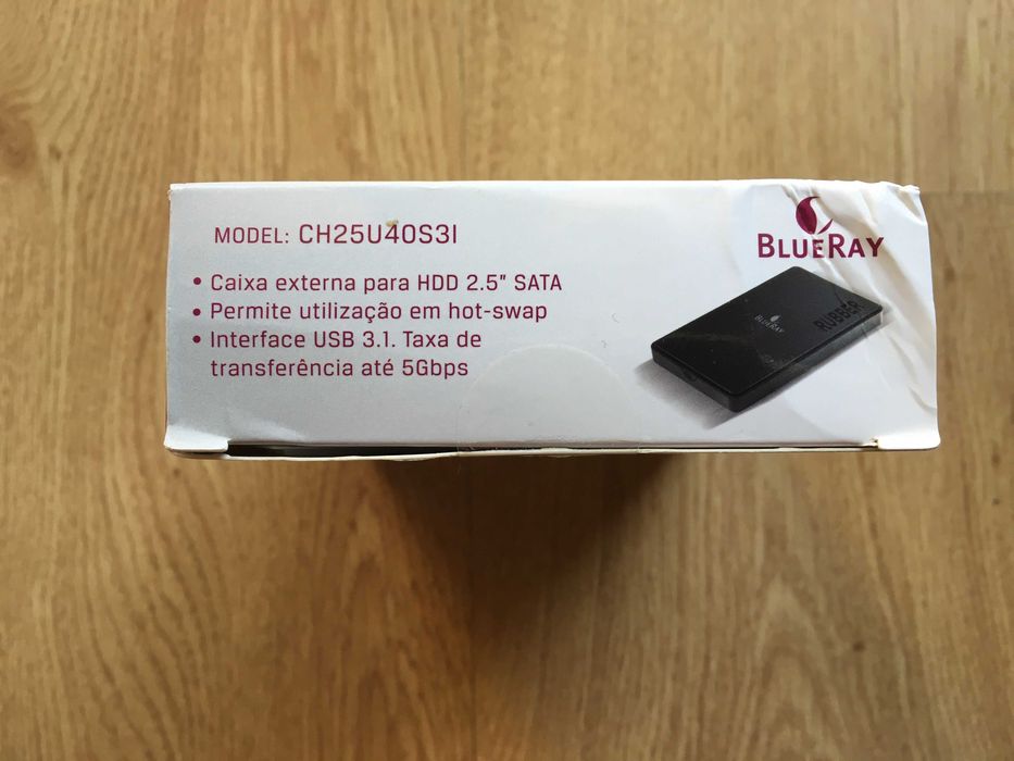 Caixa Externa USB 3.1 para HDD 2.5" SATA (NOVO) + Disco Externo 1TB