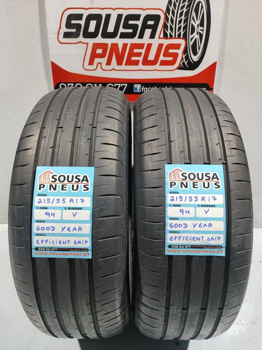 2 pneus semi novos 215-55R17 Good Year - Oferta dos Portes