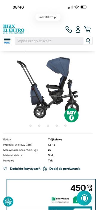 Rowerek trójkołowy Lionelo Tris 2w1 Obracany 18 m+