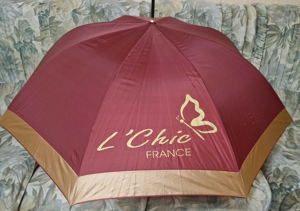 Парасолька-тростина Зонт L'Chic France. Нова, механіка, дерев'яна ручка