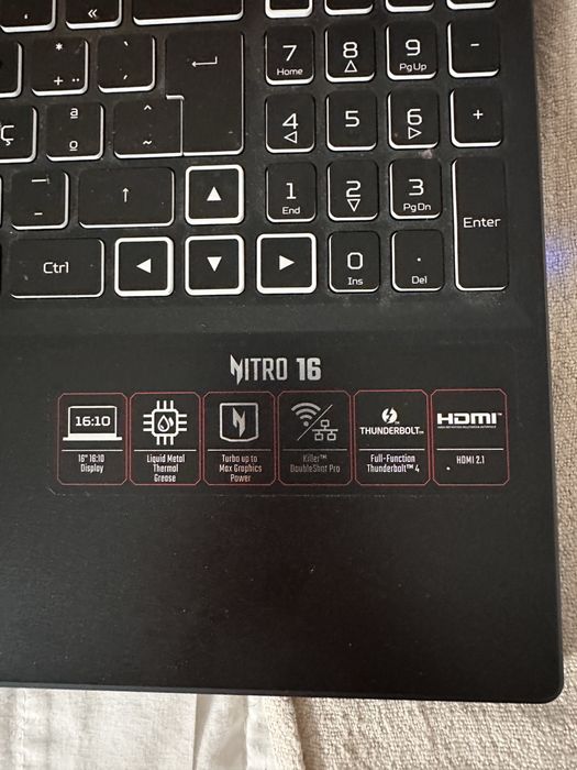 Portátil Gaming Acer Nitro 16 | Intel i7 13ª Ger | RTX 4050 | 16GB DDR5 RAM  | Ecrã 165Hz