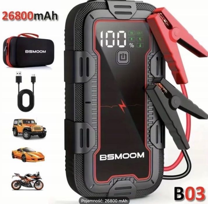 Mocne urządzenie  rozruchwe  Starter Power Bank Booster 26800 mAh