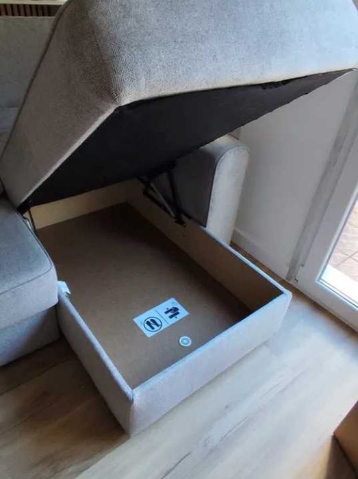 NOVO - Sofá chaise longe cinza claro