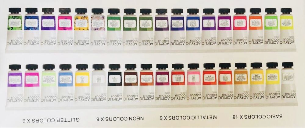 Акрилові фарби на різну кількість кольорів