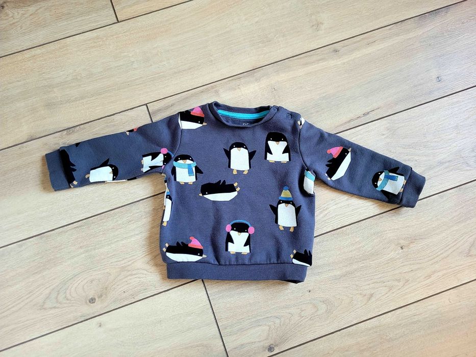 Komplet niemowlęcy 68 3-6 ciepła bluza dzianinowe spodnie unisex 2szt
