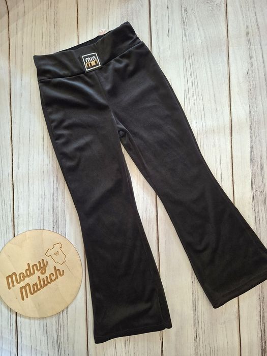 Spodnie dzwony welur dla dziewczynki