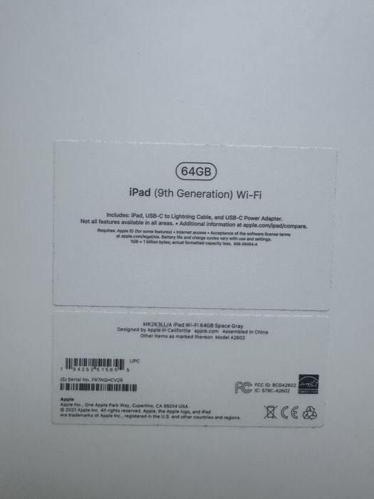 Планшет Apple Ipad 9 64 gb + чехол