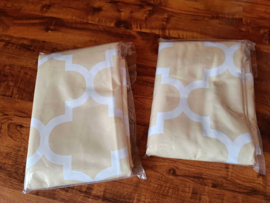 NOWE zasłony na przelotkach lnianopodobne - 145x250 - komplet 2 sztuk.