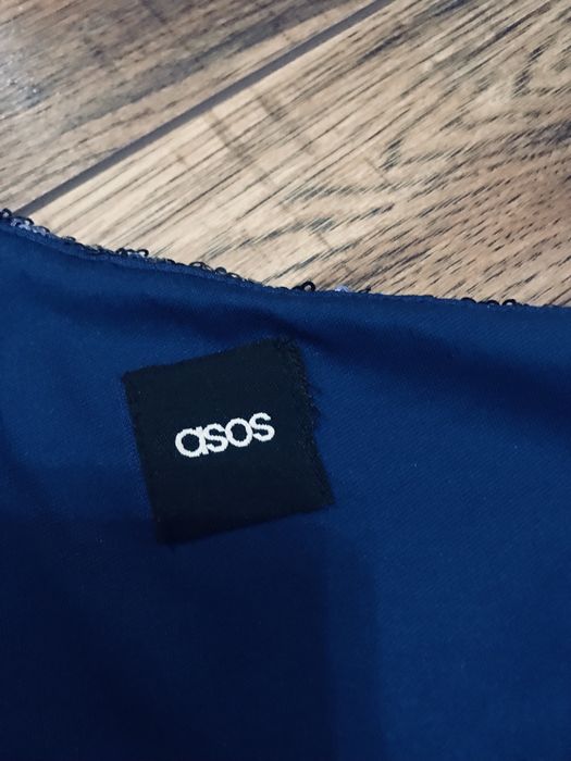 Asos sukienka S granatowa cekiny