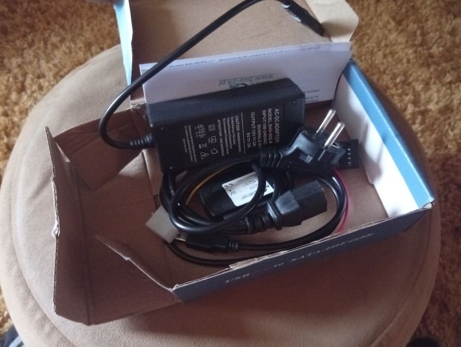 Adapter USB do IDE SATA 2,5" 3,5" HDD/SSD, zasilacz w zestawie