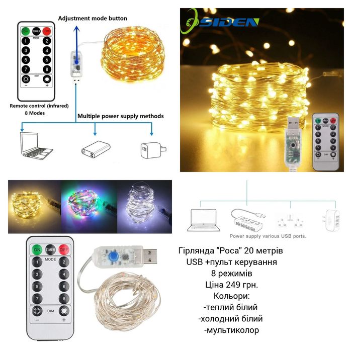 Розпродаж! Світлодіодна гірлянда-штора  "Краплі роси"