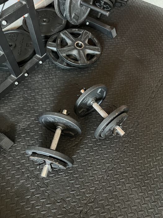 Discos + Barras e Haltere Musculação - 28mm Domyos (Decathlon)