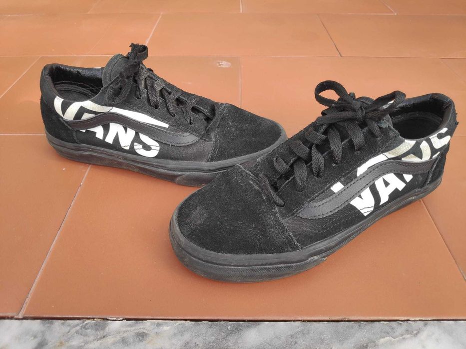 Vans Old Skool Originais – Preto/Branco – Tamanho 34.5 EU