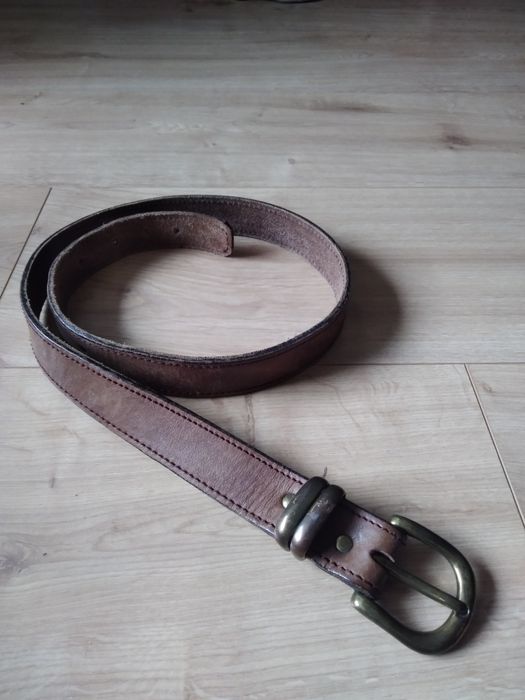 Pasek - jasny brąz - skóra.