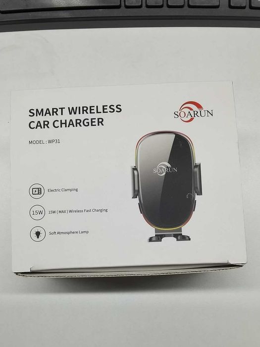 SOARUN Bezprzewodowa ładowarka samochodowa, 15 W Qi Szybka