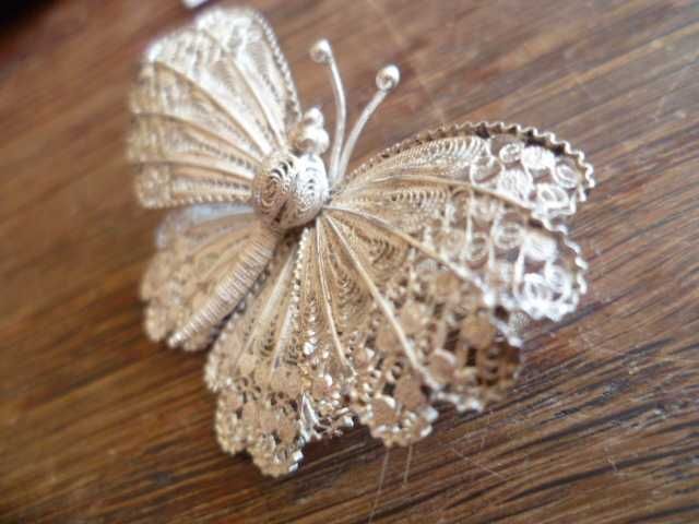 Srebrna broszka filigranowa Motyl  800