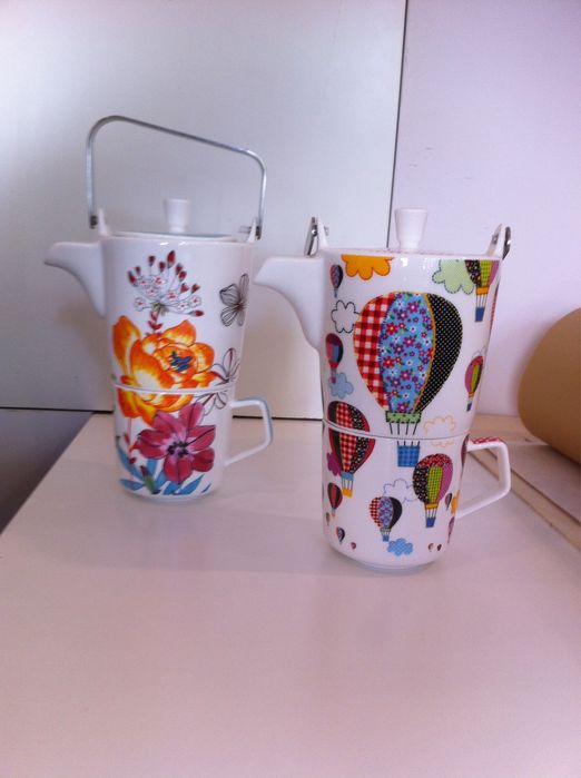 Tea For One Czajniczek/Imbryk z zaparzaczem + kubek, porcelana, Nowy,