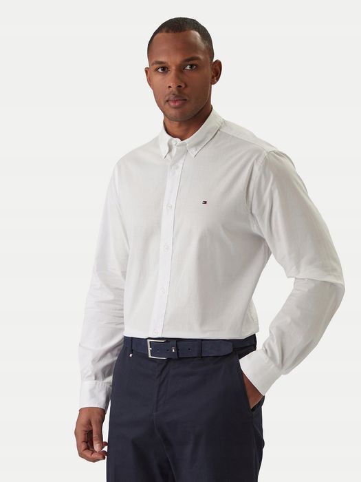 Tommy hilfiger koszula męska biała bawełniana xl 27ca