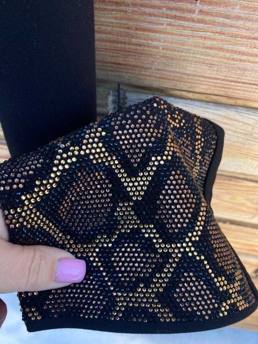 Жіночі чорні лосіни з камінцями Туреччина 48 розмір зимова підтримка