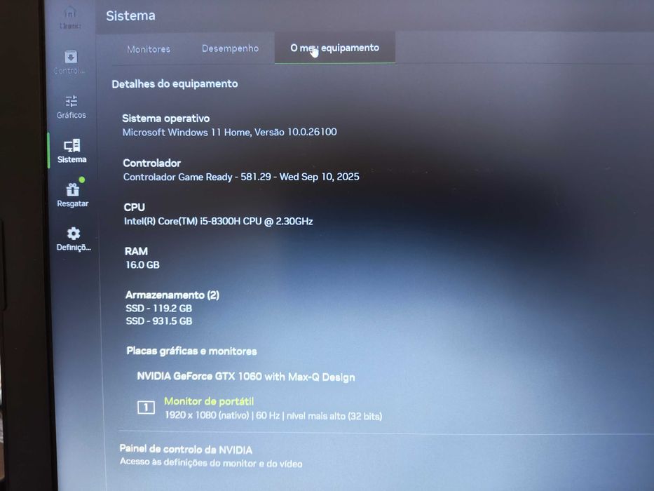 HP Pavilion Gaming • i5 • GTX 1060 • 16GB RAM • SSD • Bateria Nova