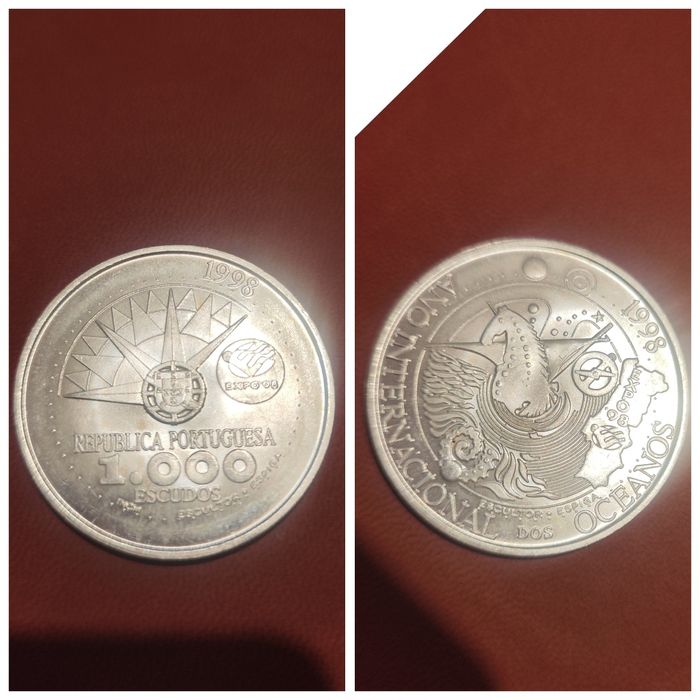 Moeda de prata   comemorativa de 1000 escudos
