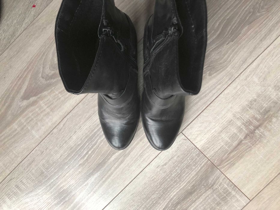 VENEZIA botki damskie, czarna skóra, rozmiar 38 - stan idealny