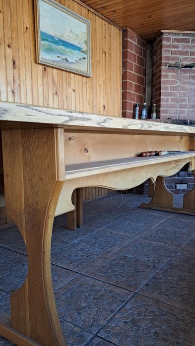 Стіл і чотири лавки дерево дуб