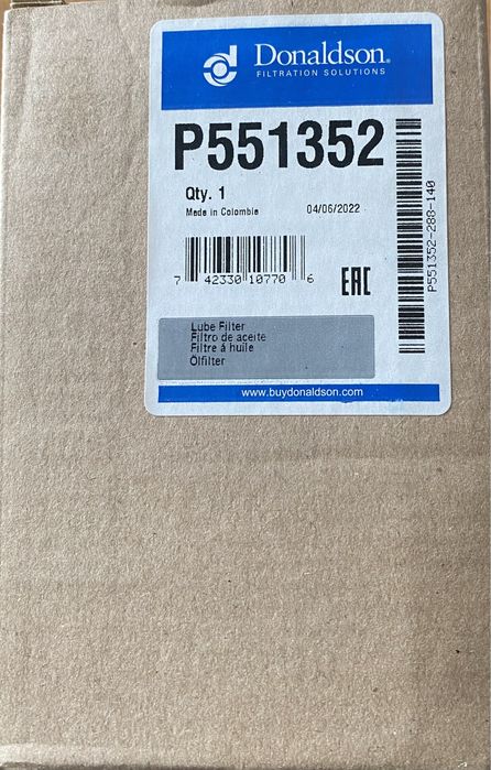 Фильтр масляный P551352 [Donaldson] новий оригінал