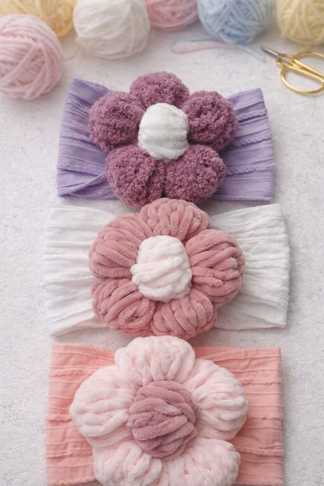 Пов'язка з квіткою, пов'язочки для дівчаток, пов'язка на весну