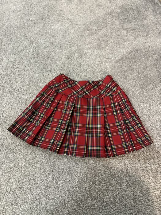 Spodniczka czerwona w kratkę, plisowana