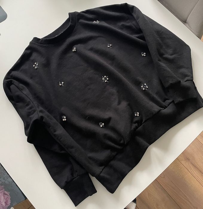 C&A bluza damska, czarna, zdobienia S