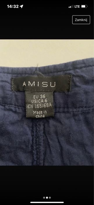 Amisu szorty krótkie spodenki ażurowe r. 36