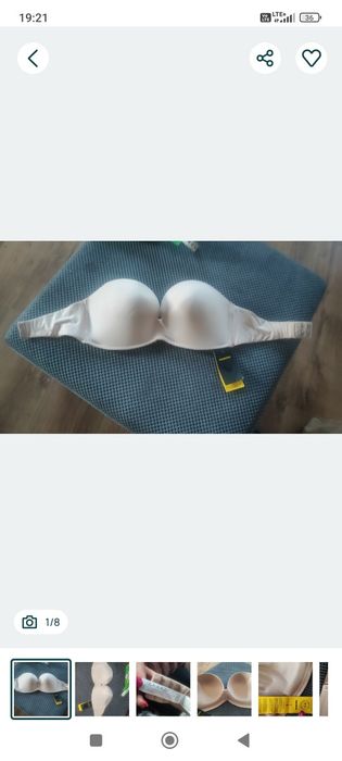 Nowy biustonosz Wonderbra Strapless push-up roz. 65D.