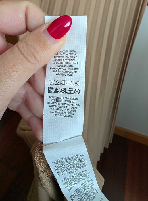 NOVA | Saia midi creme escura, tamanho 36